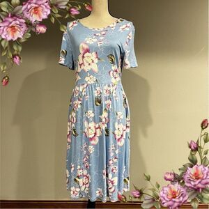Casual Short Sleeve Dresses Empire Waist Knee Length Dress